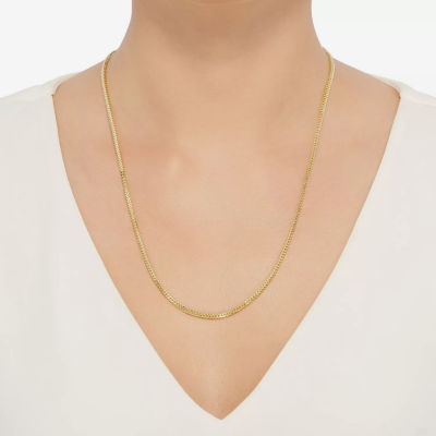 14K Gold Inch Hollow Curb Chain Necklace