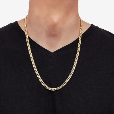 Mens 10K Gold 24 Inch Curb Chain Necklace