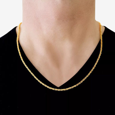 14K Gold 22 Inch Semisolid Byzantine Chain Necklace
