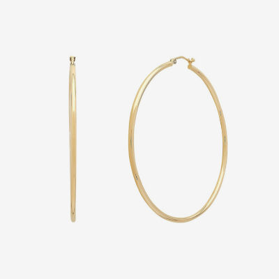 Womens 14K Gold 60mm Hoop Earrings