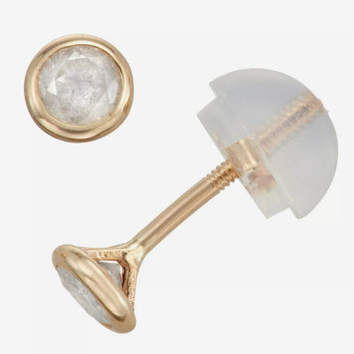 1/5 CT. Natural White Diamond 14K Gold 4.2mm Stud Earrings
