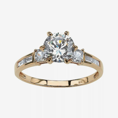 DiamonArt® Womens CT. T.W. White Cubic Zirconia 10K Gold Engagement Ring