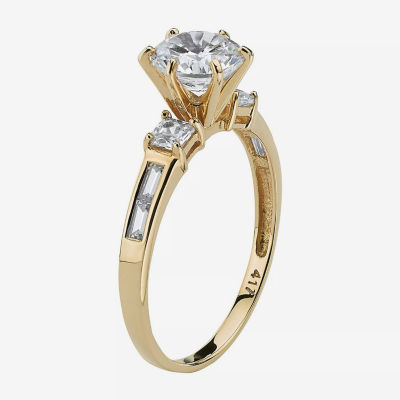 DiamonArt® Womens CT. T.W. White Cubic Zirconia 10K Gold Engagement Ring