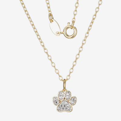 Sparkle Allure Paw Diamond Accent 18 Inch Cable Pendant Necklace