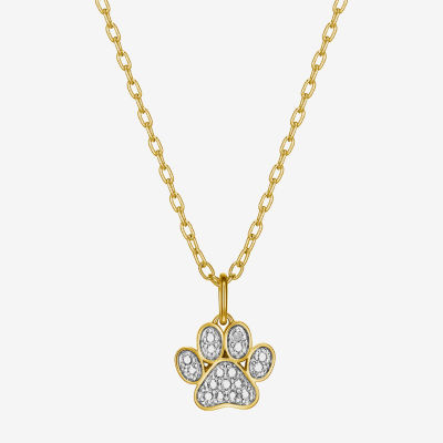 Sparkle Allure Paw Diamond Accent 18 Inch Cable Pendant Necklace