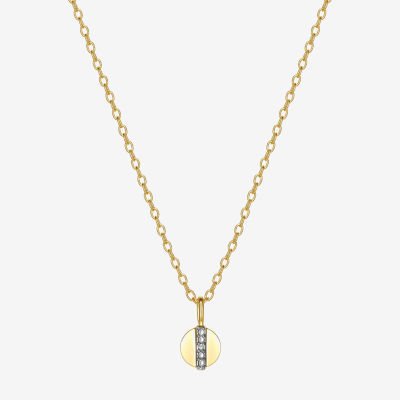 Sparkle Allure Womens White Diamond Accent Pure Silver Over Bronze 18 Inch Pendant Necklace