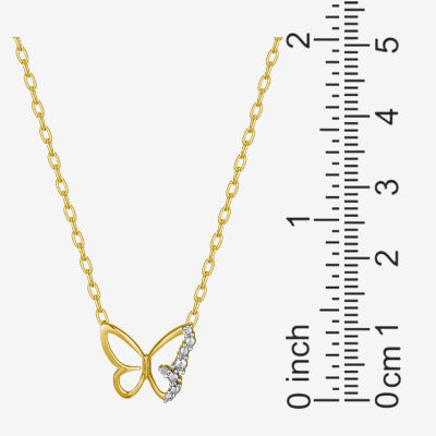 Sparkle Allure Diamond Accent 18 Inch Cable Butterfly Pendant Necklace