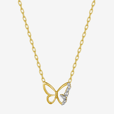 Sparkle Allure Diamond Accent 18 Inch Cable Butterfly Pendant Necklace