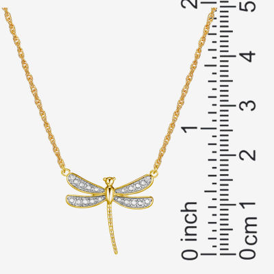 Sparkle Allure Dragonfly Diamond Accent 18 Inch Rope Pendant Necklace