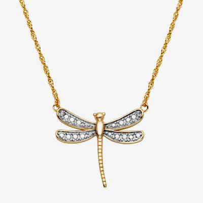 Sparkle Allure Dragonfly Diamond Accent 18 Inch Rope Pendant Necklace