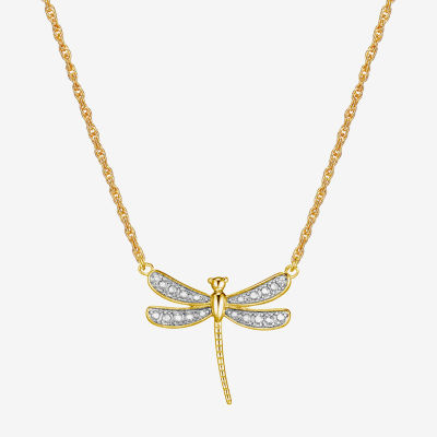 Sparkle Allure Dragonfly Diamond Accent 18 Inch Rope Pendant Necklace