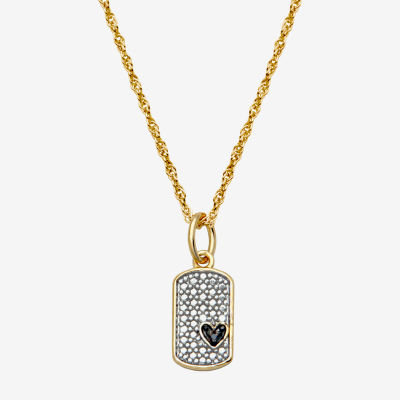 Sparkle Allure Diamond Accent 18 Inch Rope Dog Tag Pendant Necklace