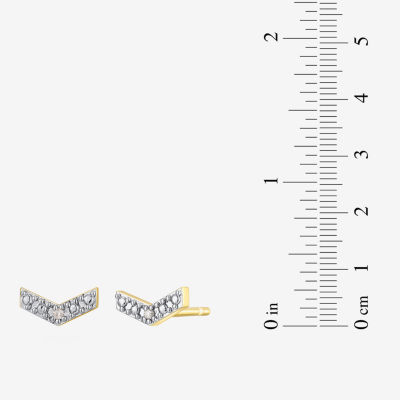 Sparkle Allure Cheveron White Diamond Accent 3.7mm Chevron Stud Earrings