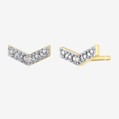 Sparkle Allure Cheveron Diamond Accent 3.7mm Stud Earrings