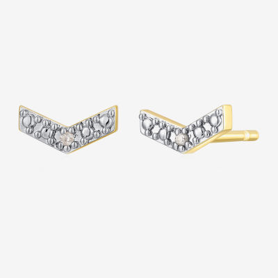 Sparkle Allure Cheveron White Diamond Accent 3.7mm Chevron Stud Earrings