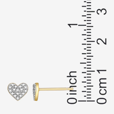 Sparkle Allure Diamond Accent 5.1mm Heart Stud Earrings