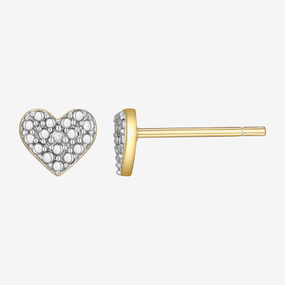 Sparkle Allure Diamond Accent 5.1mm Heart Stud Earrings