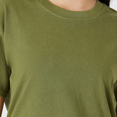 Forever 21 Oversized Pigment Dyed Womens Juniors Crew Neck Short Sleeve T-Shirt