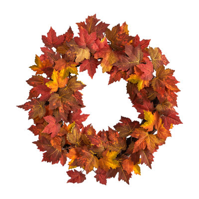 Nearly Natural 22" Maple Leaf Faux Wreath