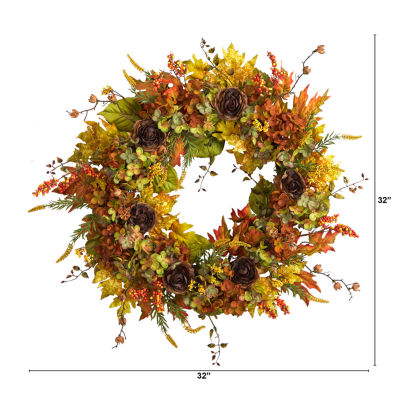 Nearly Natural 32" Autumn Faux Wreath