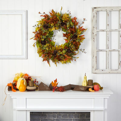 Nearly Natural 32" Autumn Faux Wreath