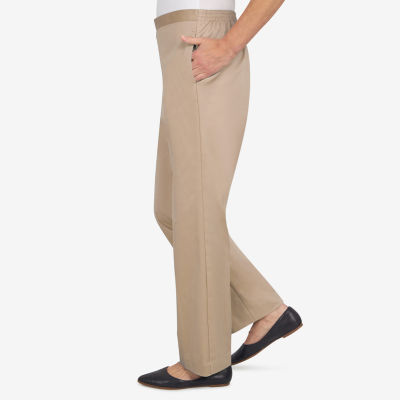 Alfred Dunner Classics Womens Mid Rise Straight Pull-On Pants