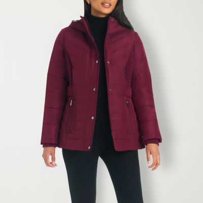 Liz claiborne woven water store resistant heavyweight puffer jacket