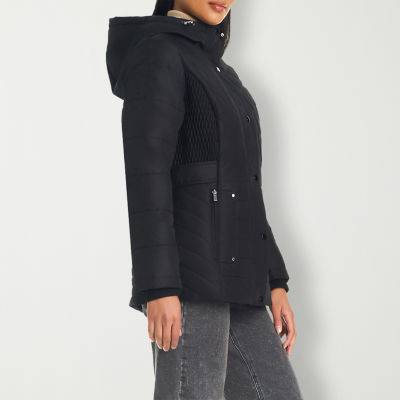 Liz claiborne hooded heavyweight clearance overcoat