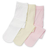 Okie Dokie® 3-pk. Tights - Girls 2-6-JCPenney, Color: Pink/white/dkpink