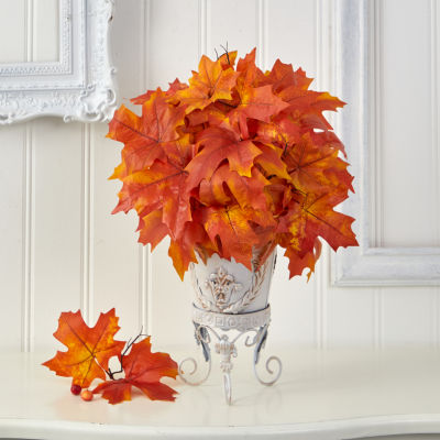 Nearly Natural Autumn Maple Leaf Faux Artificial Plant