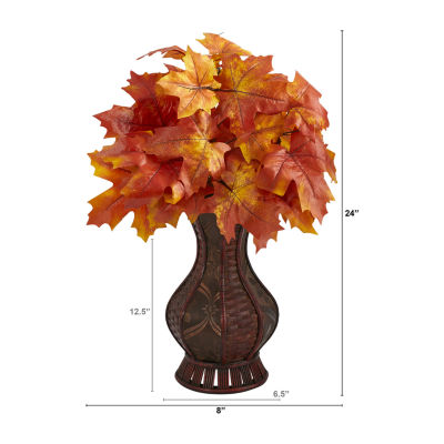 Nearly Natural "24"" Autumn Maple Leaf Faux" Artificial Plant