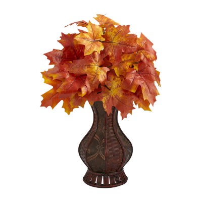 Nearly Natural "24"" Autumn Maple Leaf Faux" Artificial Plant