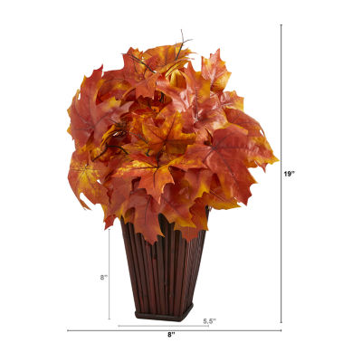 Nearly Natural "19"" Autumn Maple Leaf Faux" Artificial Plant