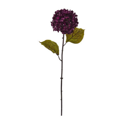 Nearly Natural 22" Faux Hydrangea Purple Stem Set Artificial Flowers