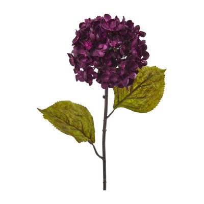 Nearly Natural 22" Faux Hydrangea Purple Stem Set Artificial Flowers