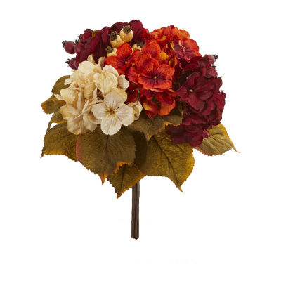 Nearly Natural 16" Faux Hydrangea Multi Stem Set Artificial Flowers