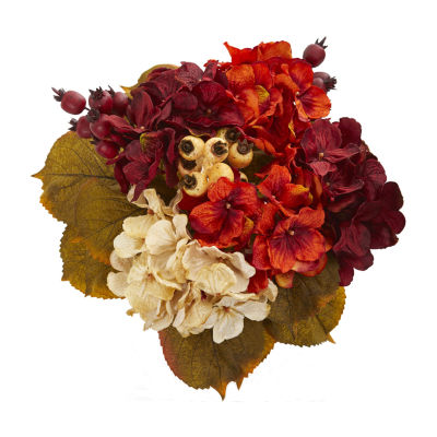 Nearly Natural "16"" Faux Hydrangea Multi Stem Set" Artificial Flowers