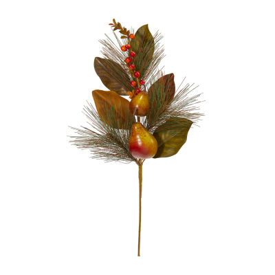 Nearly Natural 24" Faux Magnolia & Pine Stem Set Artificial Flowers