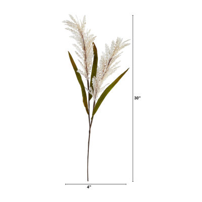 Nearly Natural 30" Faux Sorghum Beige Stem Set Artificial Flowers