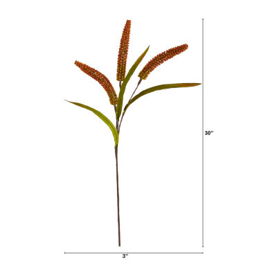 Nearly Natural 30" Faux Sorghum Stem Set Artificial Flowers