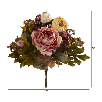 Nearly Natural Set Of 2 Peony Artificial Flowers