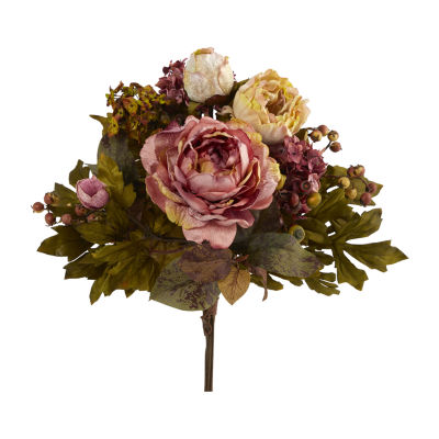 Nearly Natural Set Of 2 Peony Artificial Flowers