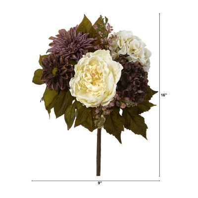 Nearly Natural Peony Hydrangea & Dahlia Faux Artificial Flowers