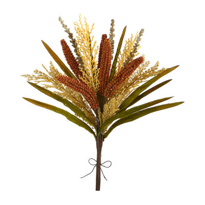 Nearly Natural Set Of 3 Sorghum Art Bush Artificial Flowers
