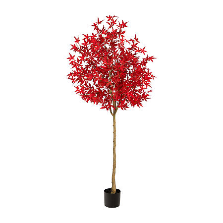 Nearly Natural 6ft Autumn Maple Fall Artificial Plant, One Size, Orange