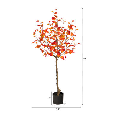 Nearly Natural 4ft Fall Birch Autumn Artificial Plant