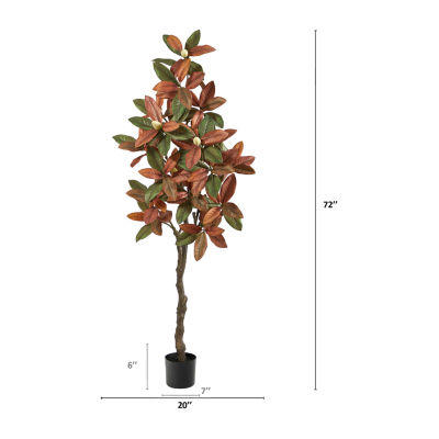 Nearly Natural 6ft Fall Magnolia Artificial Plant