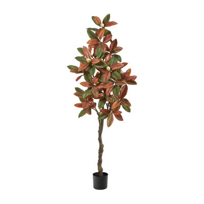 Nearly Natural 6ft Fall Magnolia Artificial Plant