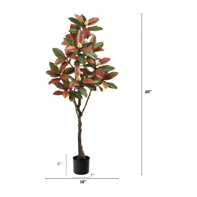 Nearly Natural 5ft Fall Magnolia Artificial Plant