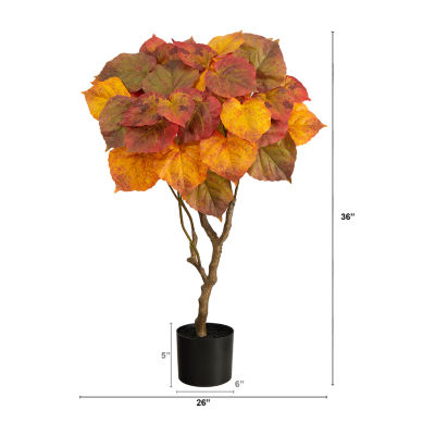 Nearly Natural 3ft Autumn Umbrella Ficus Artificial Plant